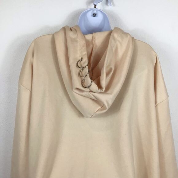 I'm Not Gonna Eat Chocolate Blush Hoodie w/ Striped Ruffled Sleeve Cuffs - Picture 4 of 6